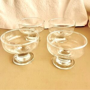 Set 4 Footed Clear Dessert Dishes from Turkey